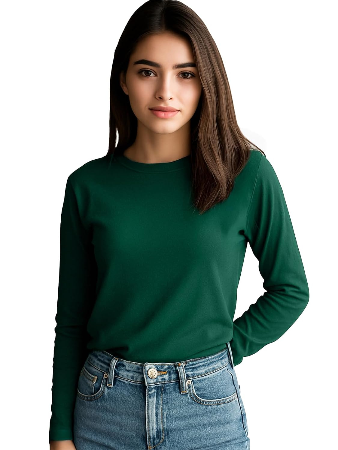 JUNEBERRY Women's Cotton Long-Sleeve Crew-Neck T-Shirt - Image 20