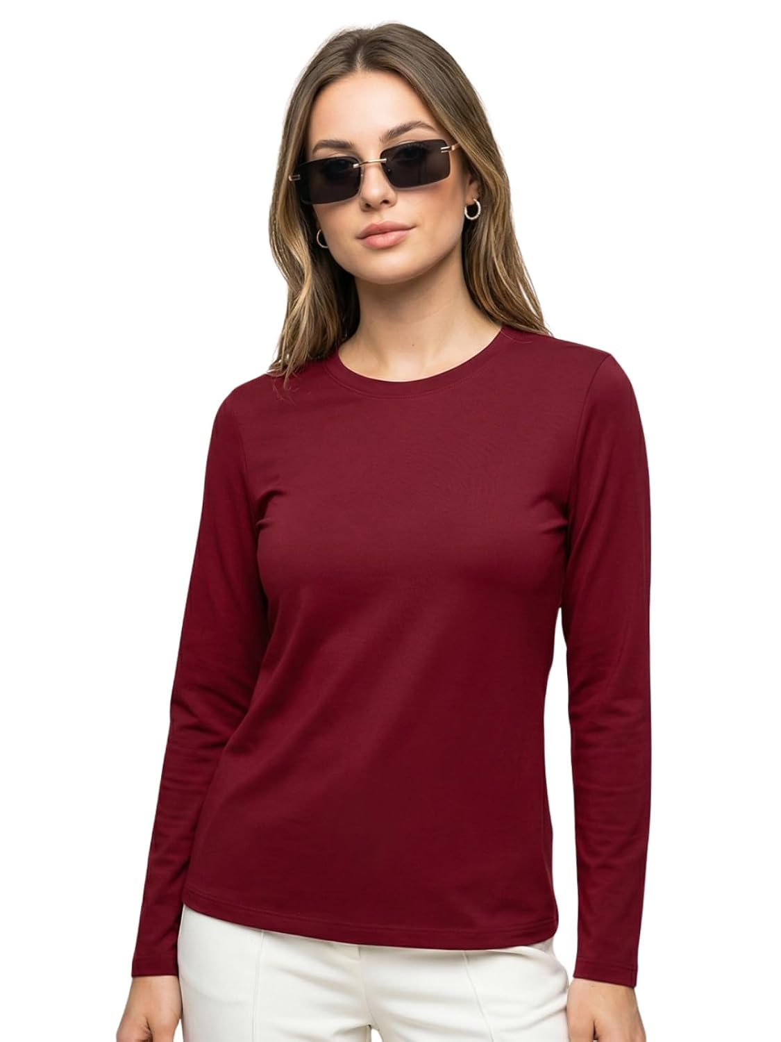 JUNEBERRY Women's Cotton Long-Sleeve Crew-Neck T-Shirt - Image 26