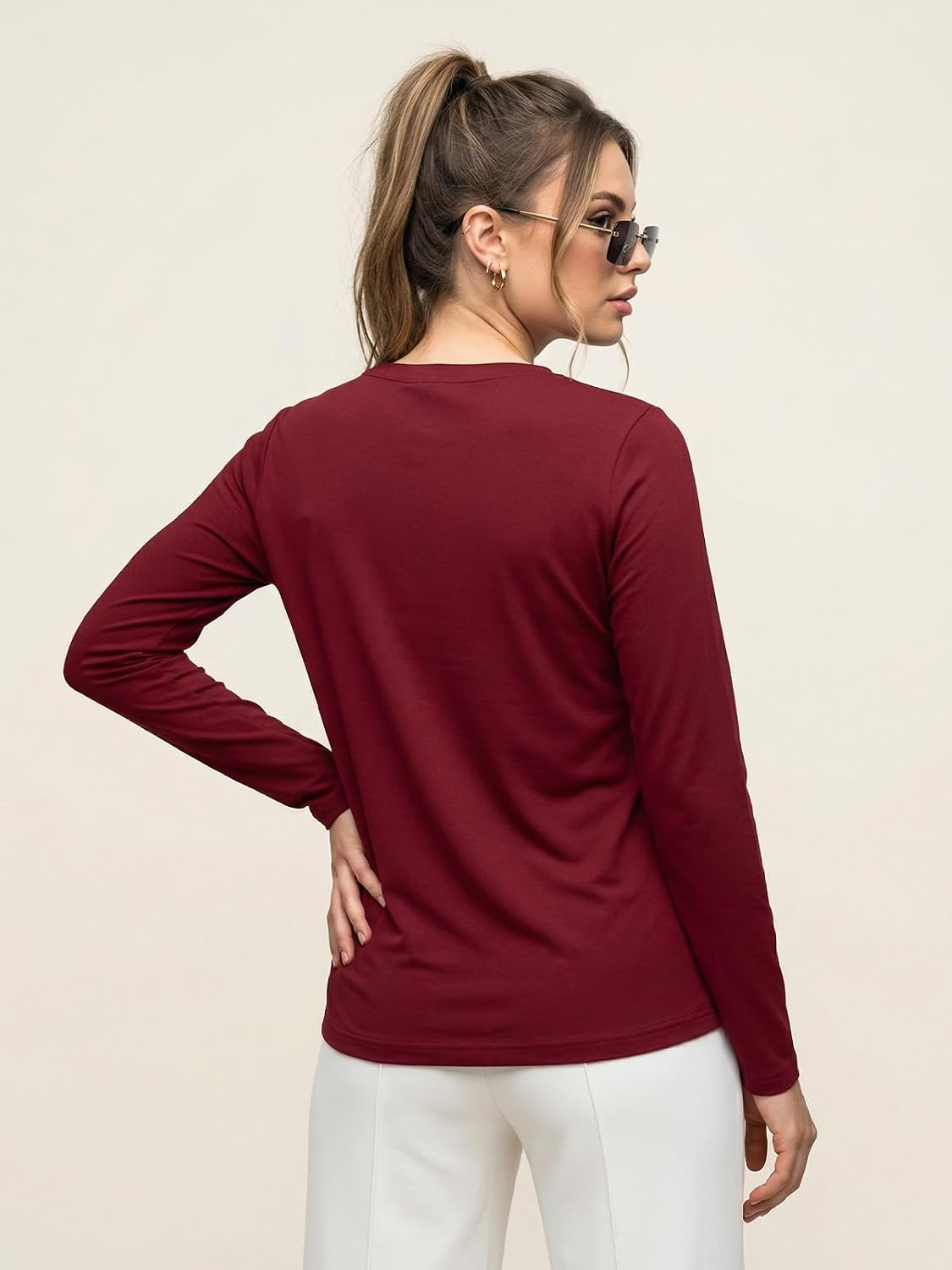 JUNEBERRY Women's Cotton Long-Sleeve Crew-Neck T-Shirt - Image 28