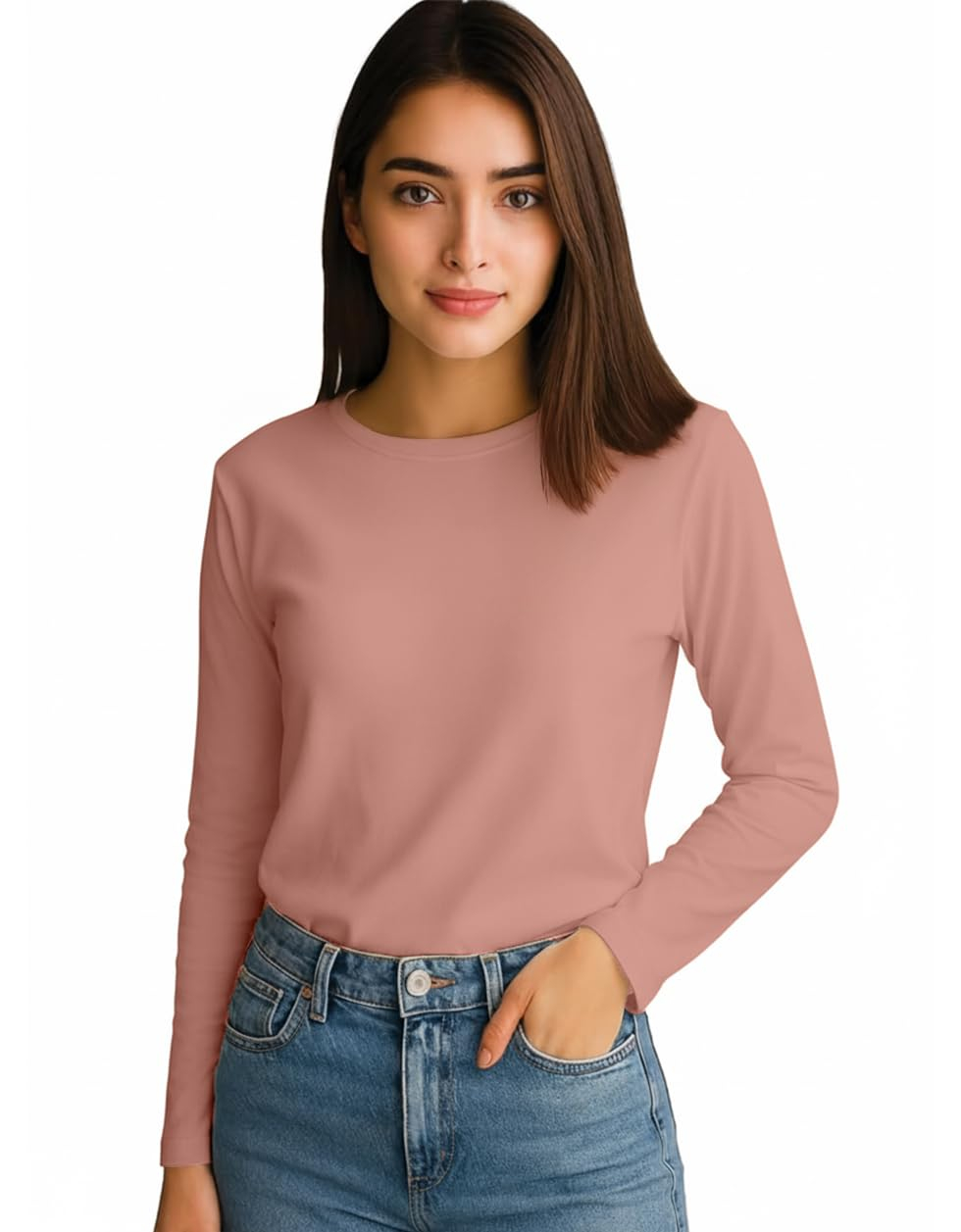 JUNEBERRY Women's Cotton Long-Sleeve Crew-Neck T-Shirt - Image 38