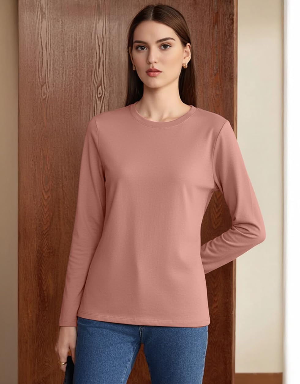 JUNEBERRY Women's Cotton Long-Sleeve Crew-Neck T-Shirt - Image 40