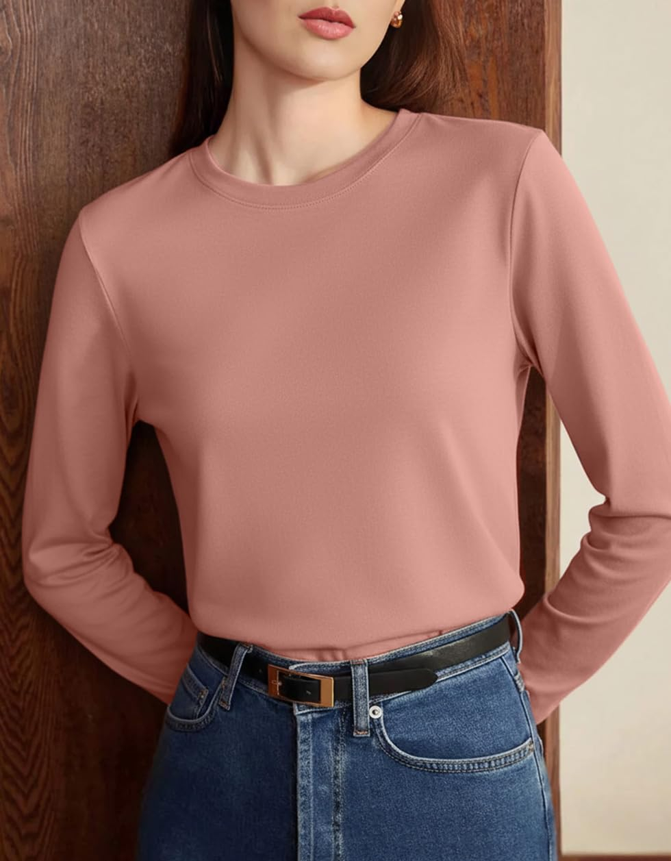 JUNEBERRY Women's Cotton Long-Sleeve Crew-Neck T-Shirt - Image 42