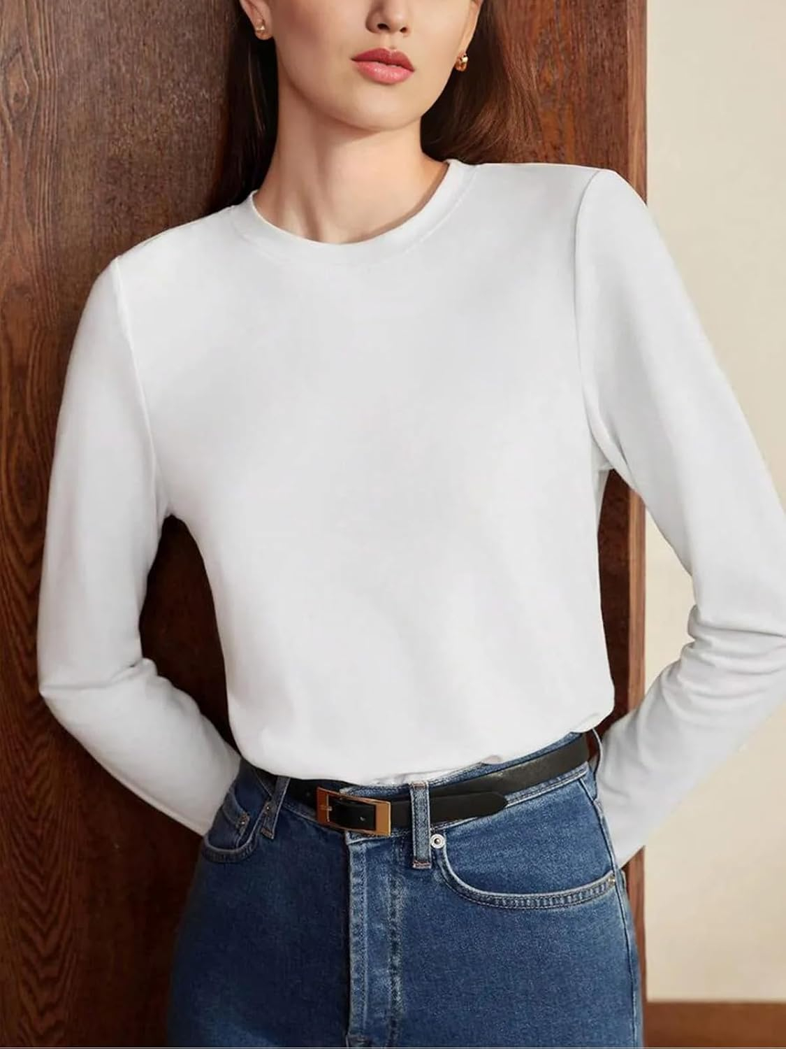 JUNEBERRY Women's Cotton Long-Sleeve Crew-Neck T-Shirt - Image 55