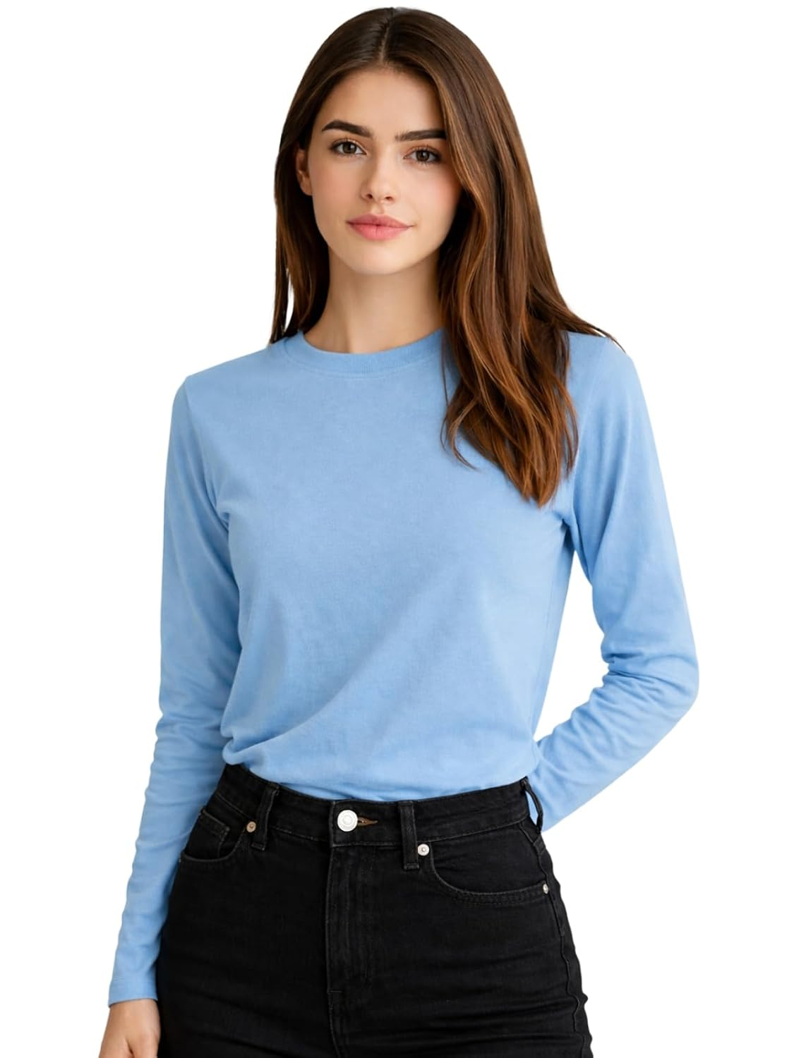 JUNEBERRY Women's Cotton Long-Sleeve Crew-Neck T-Shirt - Image 56