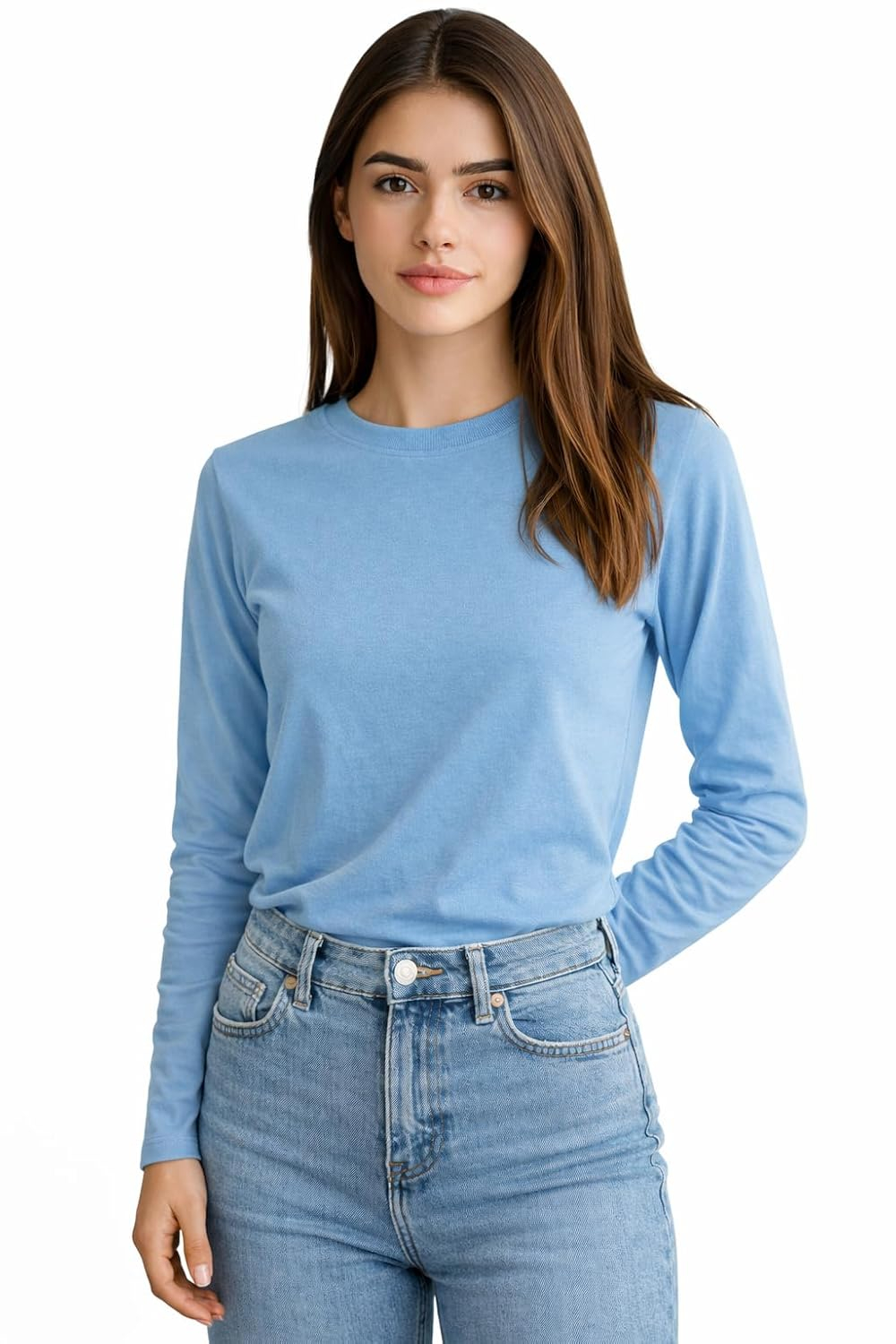 JUNEBERRY Women's Cotton Long-Sleeve Crew-Neck T-Shirt - Image 57