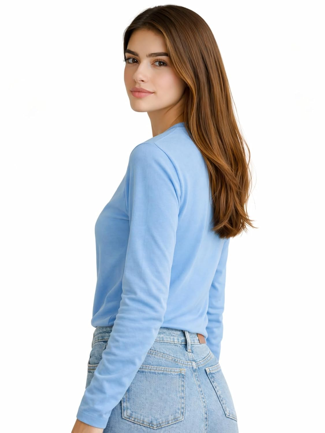 JUNEBERRY Women's Cotton Long-Sleeve Crew-Neck T-Shirt - Image 59