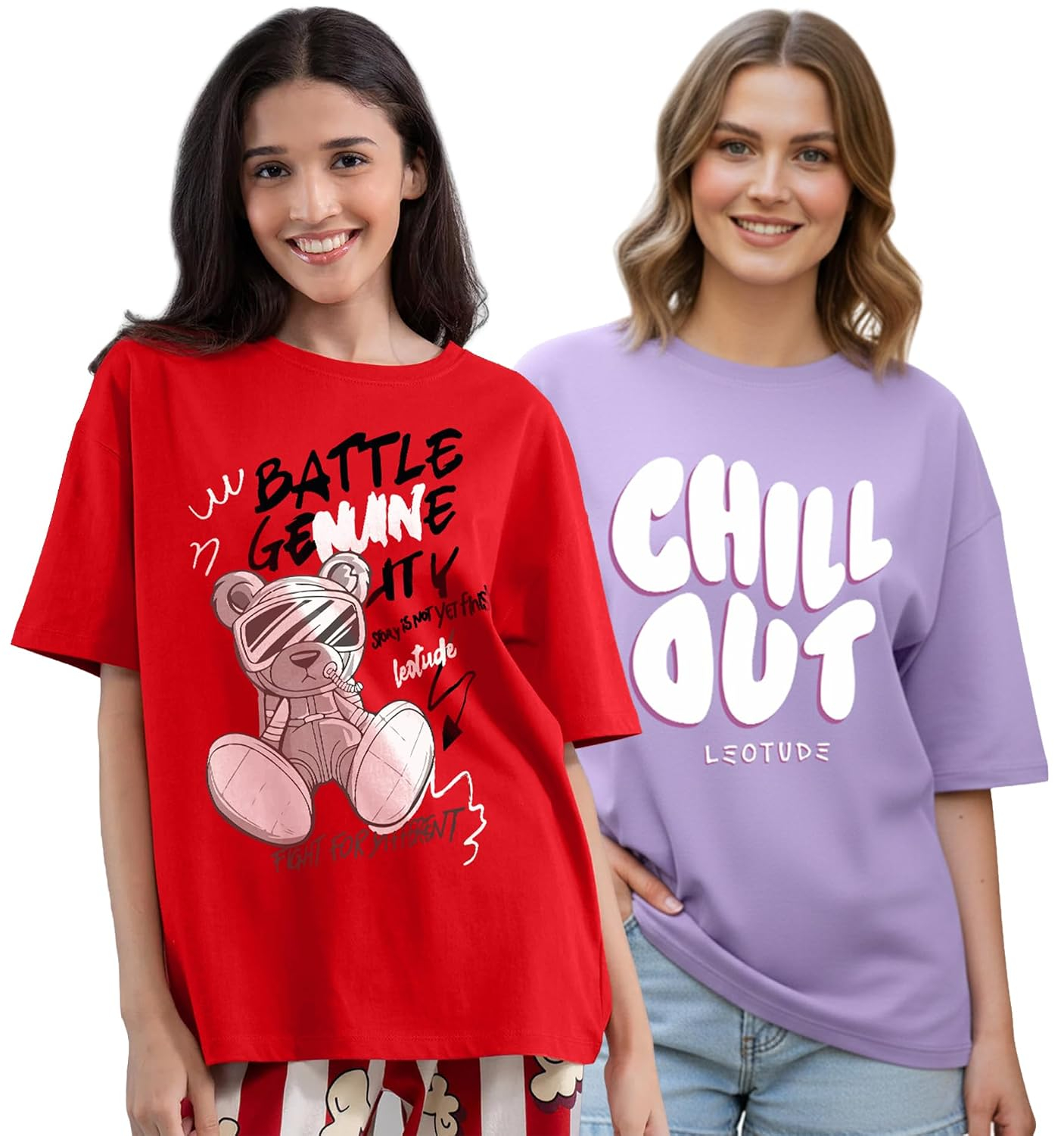 LEOTUDE Women's Beyond-Print Oversized T-Shirt - Image 12