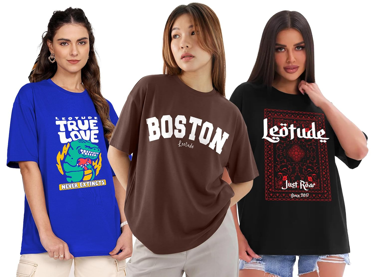 LEOTUDE Women's Beyond-Print Oversized T-Shirt - Image 13