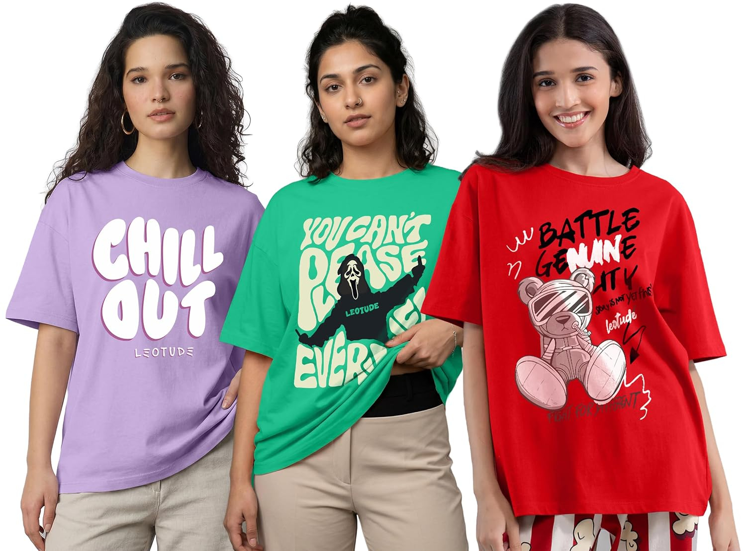 LEOTUDE Women's Beyond-Print Oversized T-Shirt - Image 19