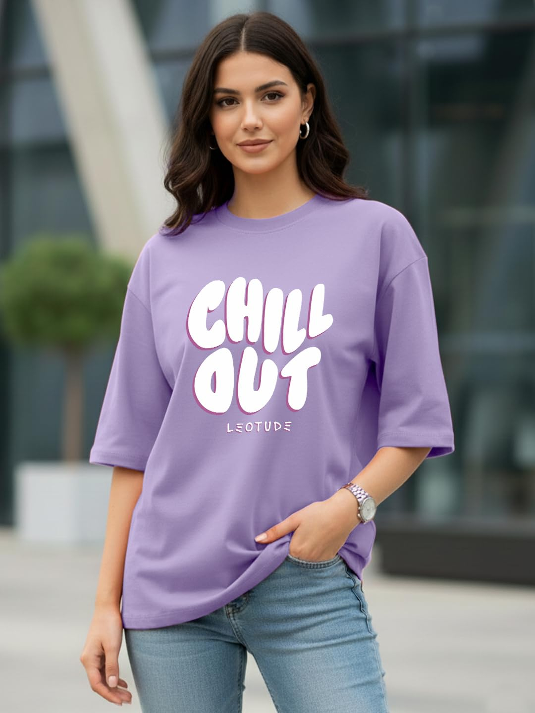 LEOTUDE Women's Beyond-Print Oversized T-Shirt - Image 20
