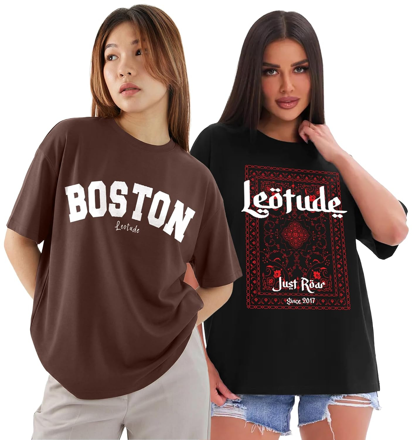 LEOTUDE Women's Beyond-Print Oversized T-Shirt - Image 25