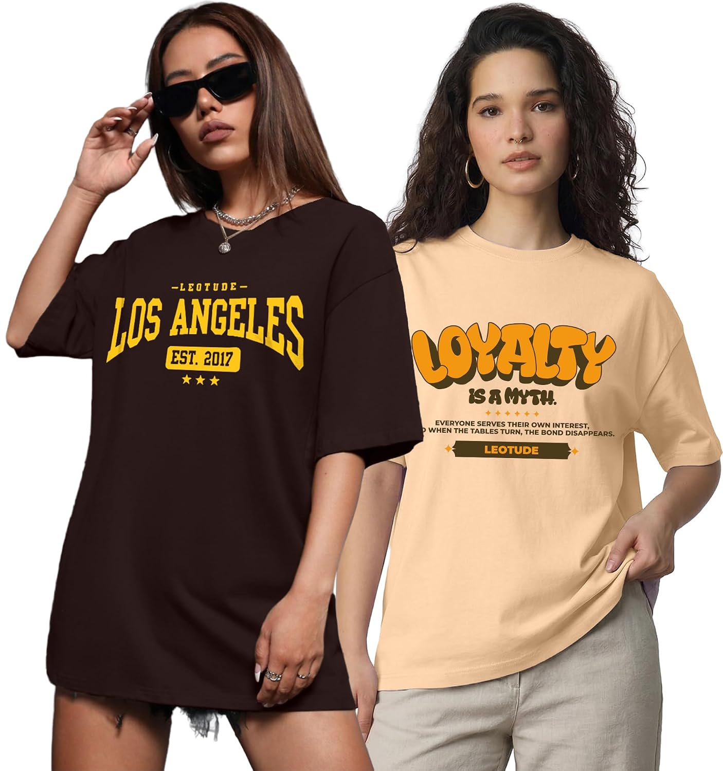 LEOTUDE Women's Beyond-Print Oversized T-Shirt - Image 26