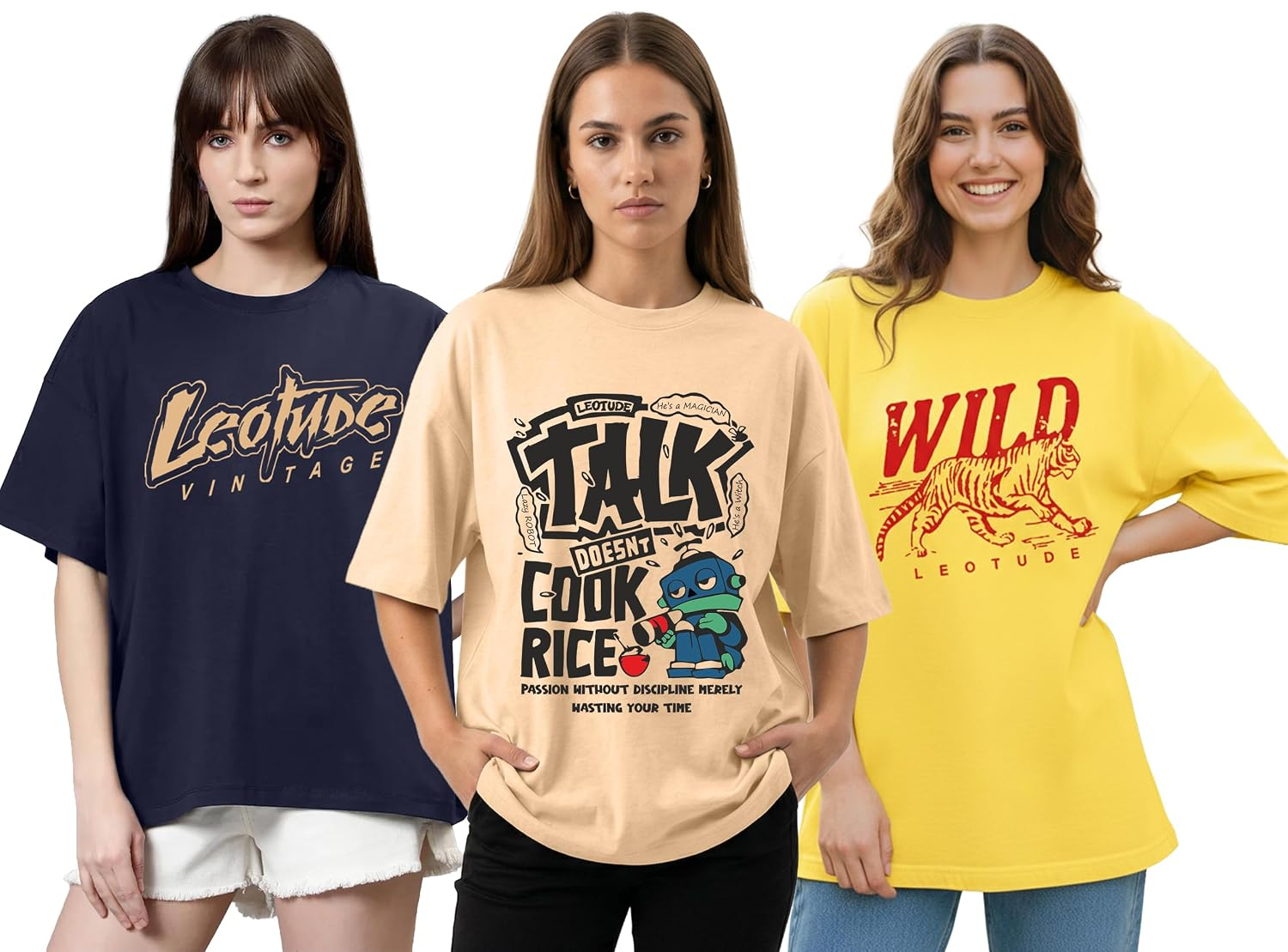 LEOTUDE Women's Beyond-Print Oversized T-Shirt - Image 27