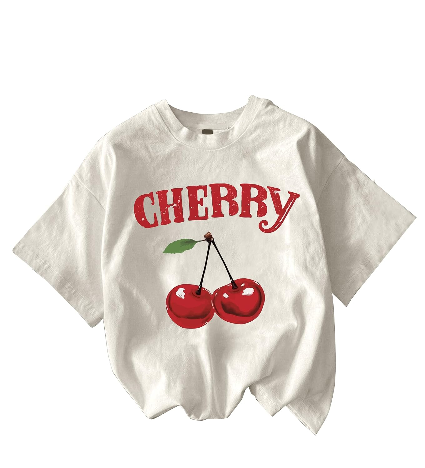 Jawdrobe Women's Cherry-Print Oversized T-Shirt