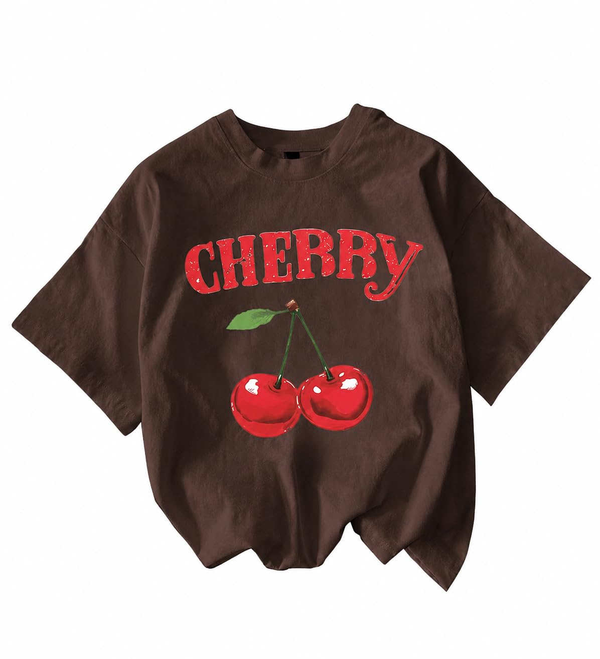 Jawdrobe Women's Cherry-Print Oversized T-Shirt - Image 6