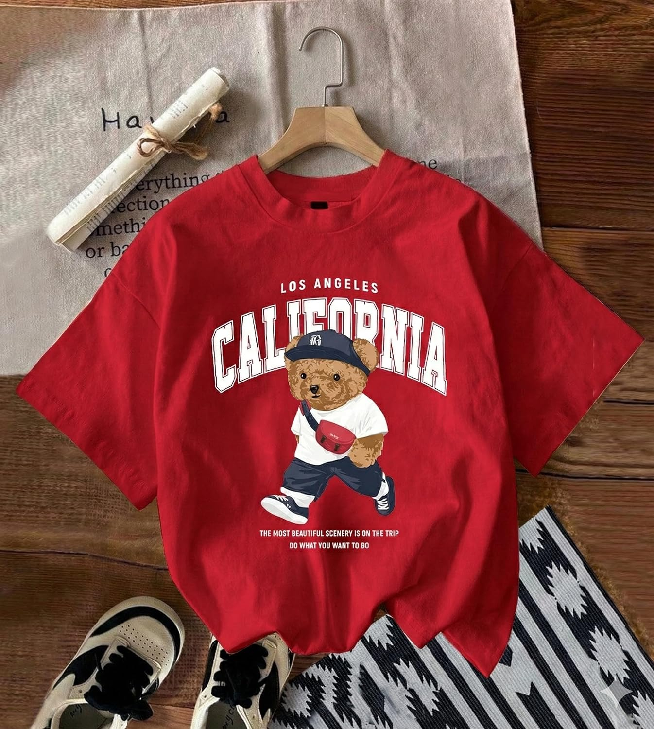 Jawdrobe Women's Cherry-Print Oversized T-Shirt - Image 16