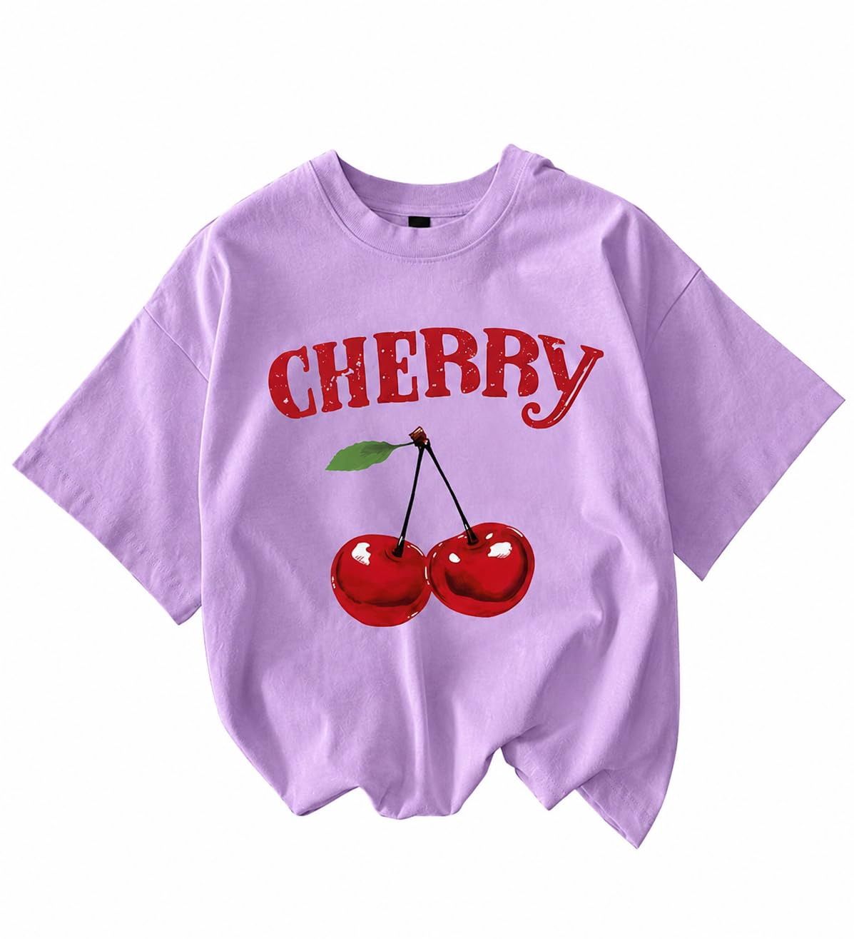 Jawdrobe Women's Cherry-Print Oversized T-Shirt - Image 47