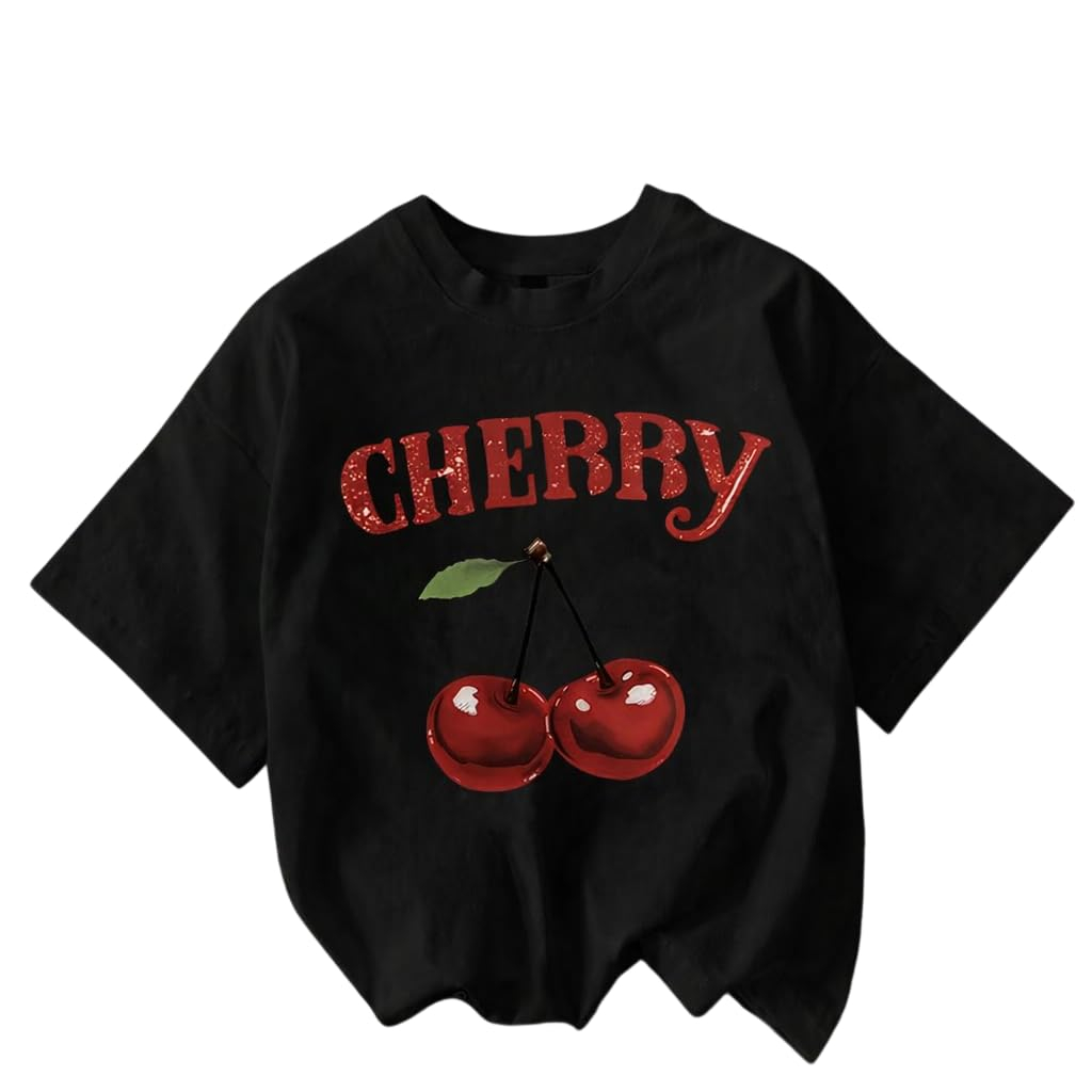 Jawdrobe Women's Cherry-Print Oversized T-Shirt - Image 58
