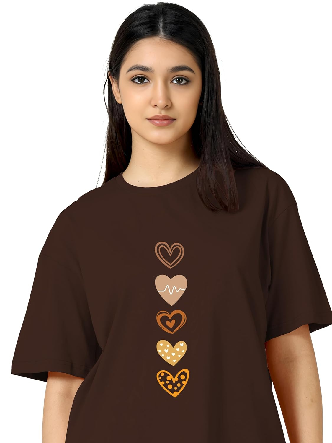 TQH Women's Letter-Print Drop-Shoulder T-Shirt - Image 4