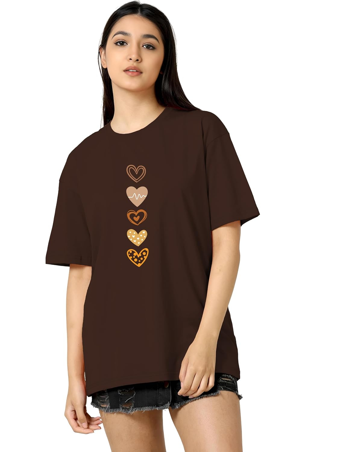 TQH Women's Letter-Print Drop-Shoulder T-Shirt - Image 5