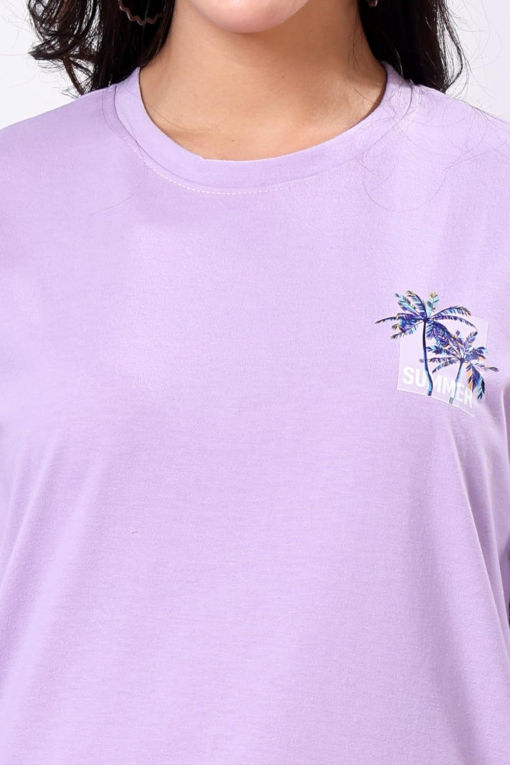 TQH Women's Letter-Print Drop-Shoulder T-Shirt - Image 20