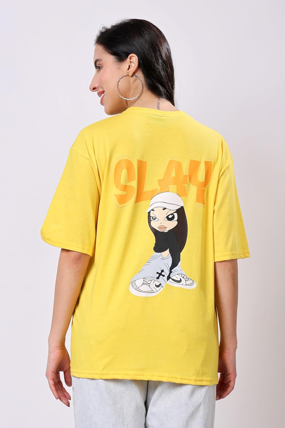 TQH Women's Letter-Print Drop-Shoulder T-Shirt - Image 24