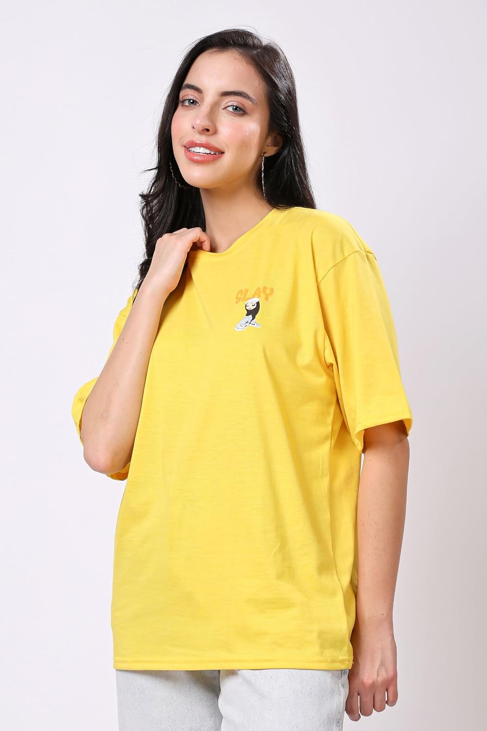 TQH Women's Letter-Print Drop-Shoulder T-Shirt - Image 25
