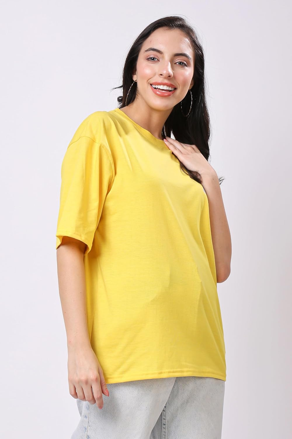 TQH Women's Letter-Print Drop-Shoulder T-Shirt - Image 26