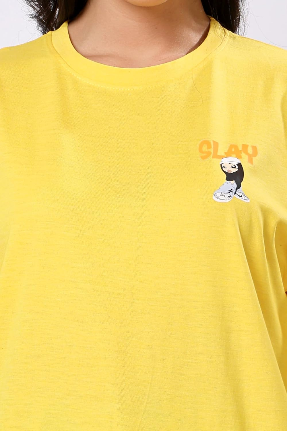 TQH Women's Letter-Print Drop-Shoulder T-Shirt - Image 27