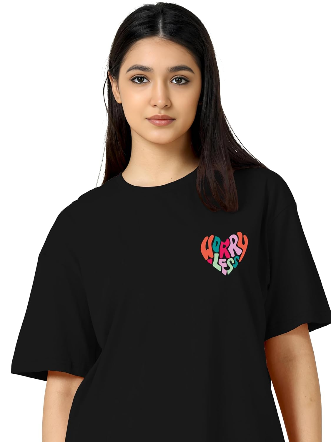 TQH Women's Letter-Print Drop-Shoulder T-Shirt - Image 31