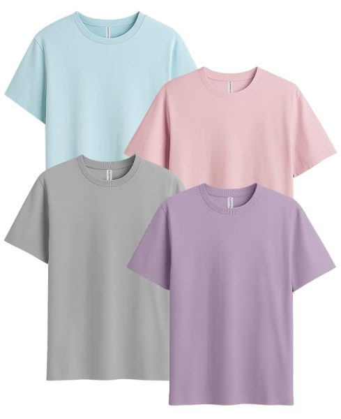 Sleepynuts Women's Solid Round-Neck T-Shirts - Pack of 4