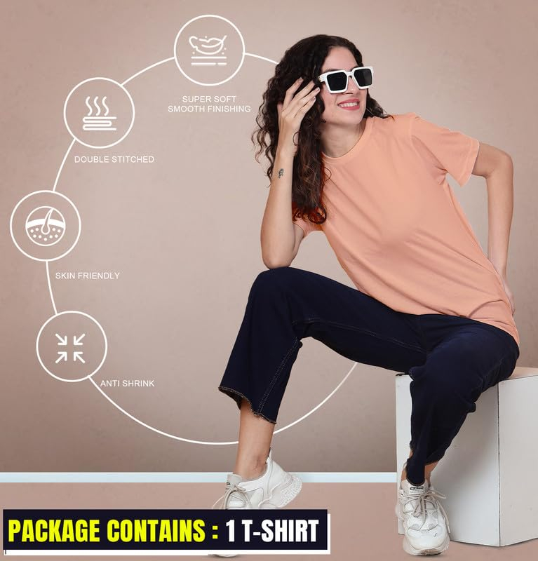 Sleepynuts Women's Solid Round-Neck T-Shirts - Pack of 4 - Image 14