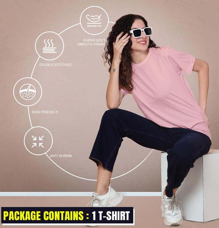 Sleepynuts Women's Solid Round-Neck T-Shirts - Pack of 4 - Image 24