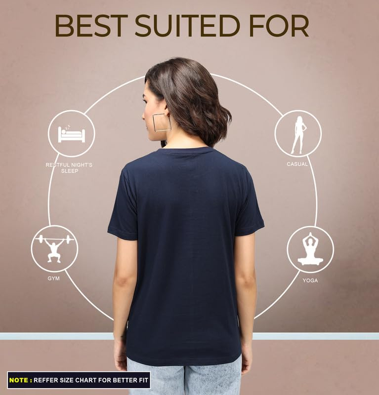 Sleepynuts Women's Solid Round-Neck T-Shirts - Pack of 4 - Image 29