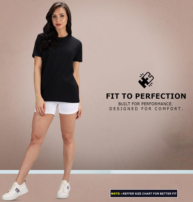 Sleepynuts Women's Solid Round-Neck T-Shirts - Pack of 4 - Image 35