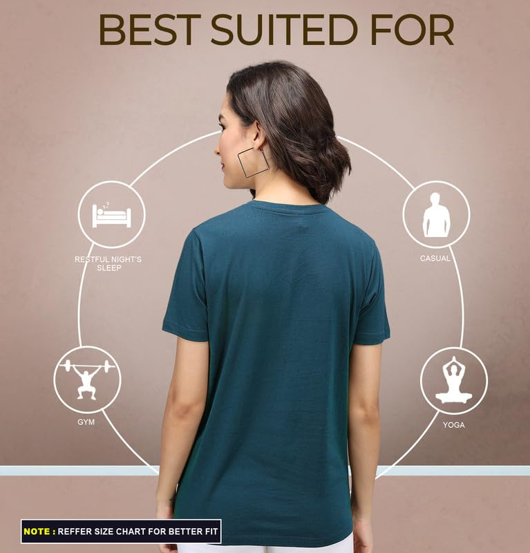 Sleepynuts Women's Solid Round-Neck T-Shirts - Pack of 4 - Image 38