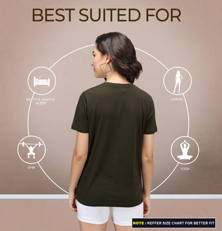 Sleepynuts Women's Solid Round-Neck T-Shirts - Pack of 4 - Image 42