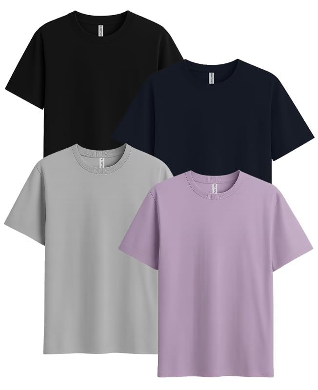 Sleepynuts Women's Solid Round-Neck T-Shirts - Pack of 4 - Image 45