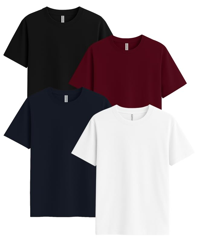Sleepynuts Women's Solid Round-Neck T-Shirts - Pack of 4 - Image 49