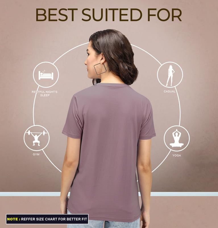Sleepynuts Women's Solid Round-Neck T-Shirts - Pack of 4 - Image 57