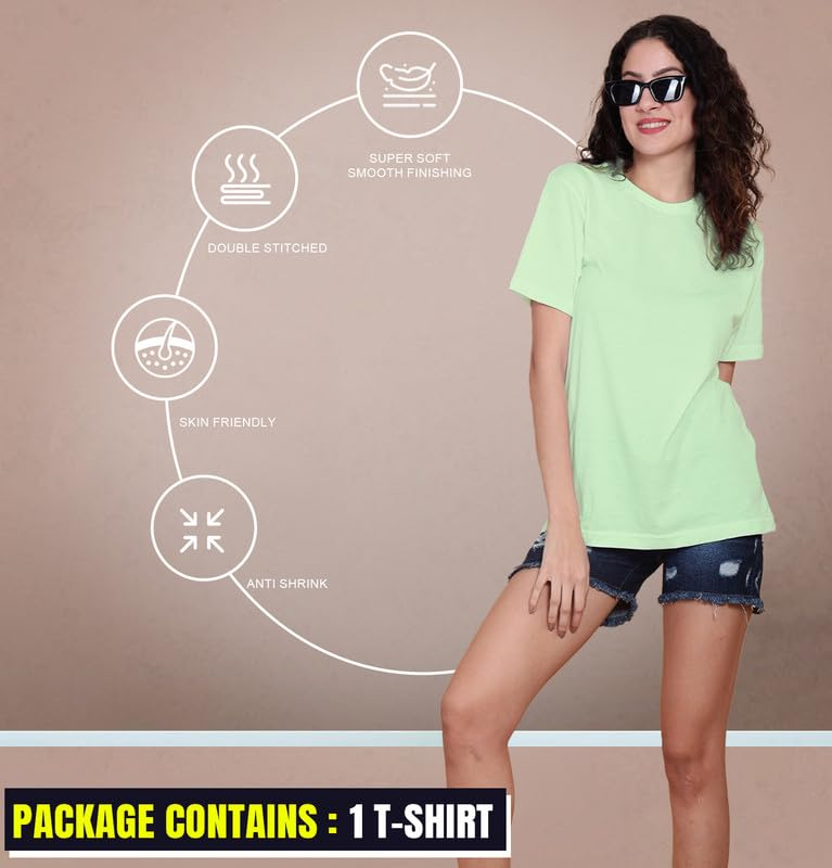 Sleepynuts Women's Solid Round-Neck T-Shirts - Pack of 4 - Image 60