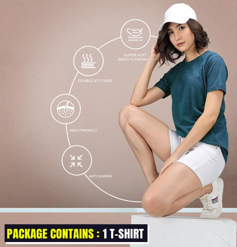 Sleepynuts Women's Solid Round-Neck T-Shirts - Pack of 4 - Image 64