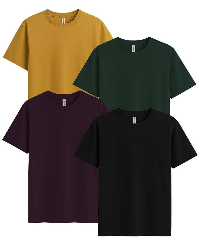 Sleepynuts Women's Solid Round-Neck T-Shirts - Pack of 4 - Image 66