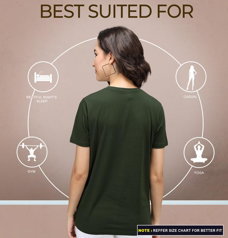 Sleepynuts Women's Solid Round-Neck T-Shirts - Pack of 4 - Image 68