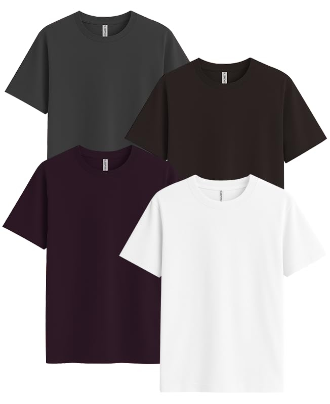 Sleepynuts Women's Solid Round-Neck T-Shirts - Pack of 4 - Image 70