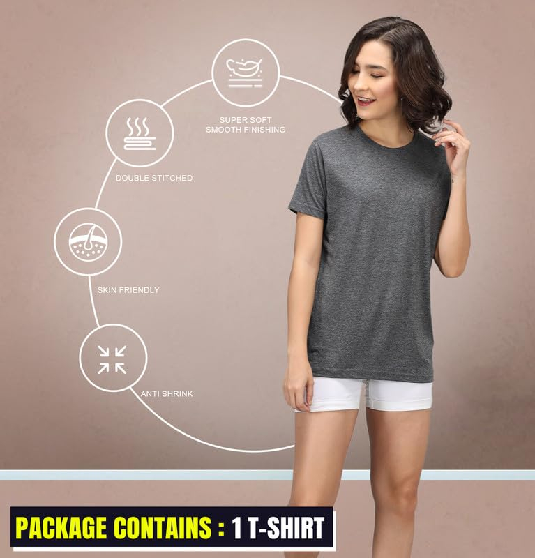 Sleepynuts Women's Solid Round-Neck T-Shirts - Pack of 4 - Image 83