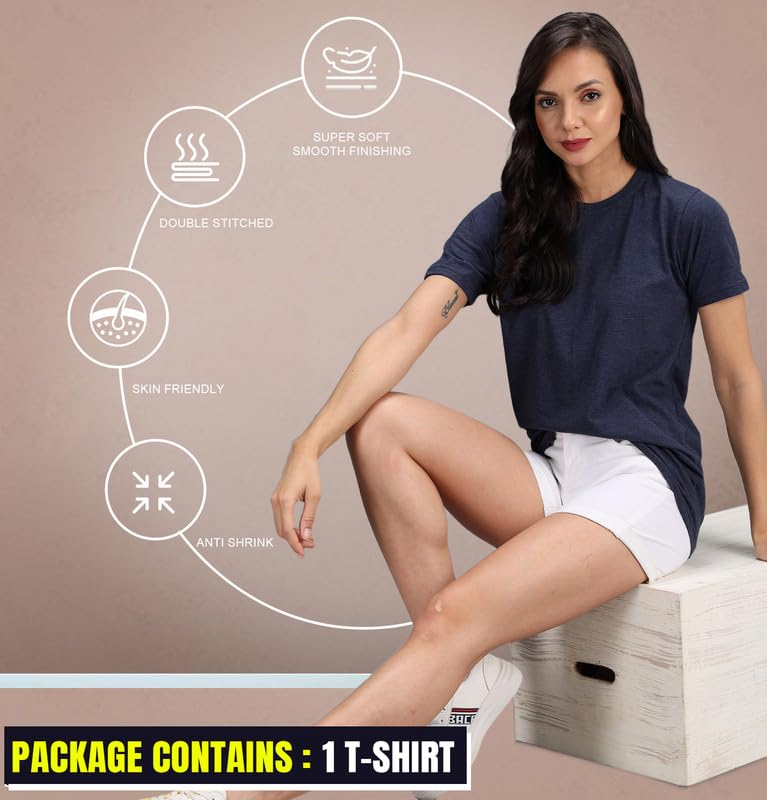 Sleepynuts Women's Solid Round-Neck T-Shirts - Pack of 4 - Image 96