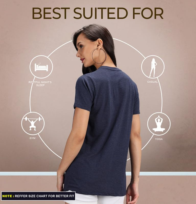Sleepynuts Women's Solid Round-Neck T-Shirts - Pack of 4 - Image 97