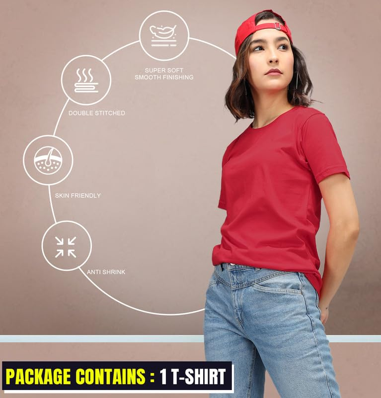 Sleepynuts Women's Solid Round-Neck T-Shirts - Pack of 4 - Image 107