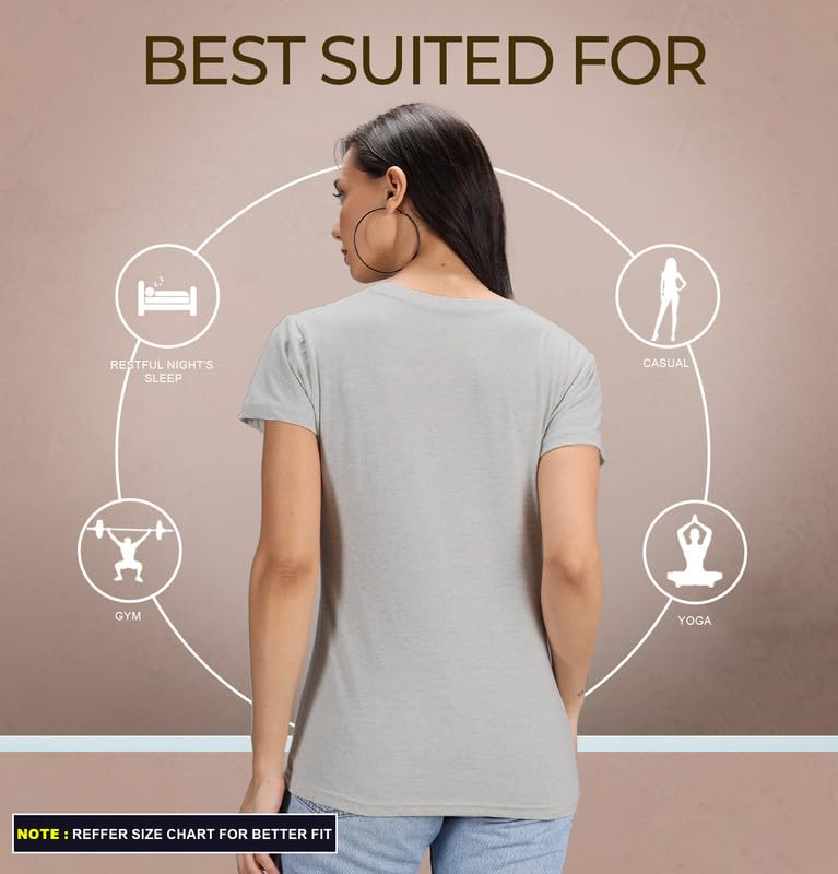 Sleepynuts Women's Solid Round-Neck T-Shirts - Pack of 4 - Image 112